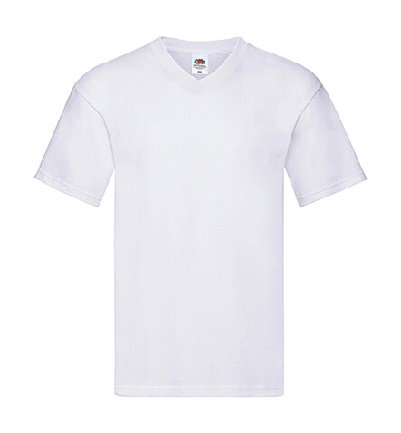 Fruit of the Loom Original V-Neck T, White, XL bedrucken, Art.-Nr. 109010004