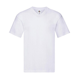 Fruit of the Loom Original V-Neck T, White, S bedrucken, Art.-Nr. 109010001