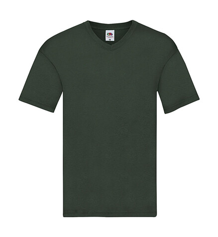 Fruit of the Loom Original V-Neck T, Bottle Green, S bedrucken, Art.-Nr. 109015401