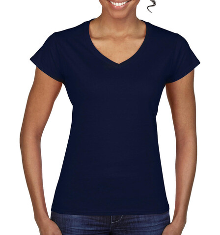 Gildan Softstyle Women`s V-Neck T-Shirt, Navy, XL bedrucken, Art.-Nr. 109092006