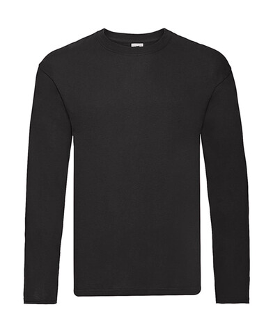 Fruit of the Loom Original Long Sleeve T, Black, S bedrucken, Art.-Nr. 110011011