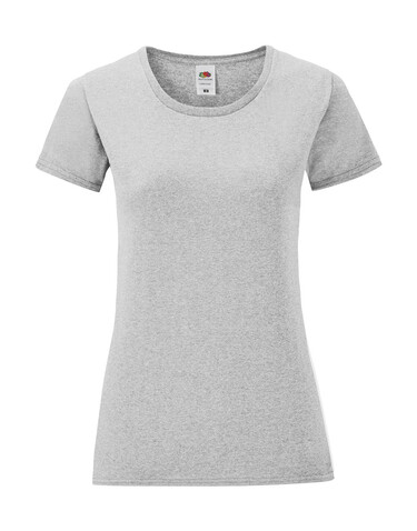 Fruit of the Loom Ladies` Iconic 150 T, Heather Grey, XS bedrucken, Art.-Nr. 112011232