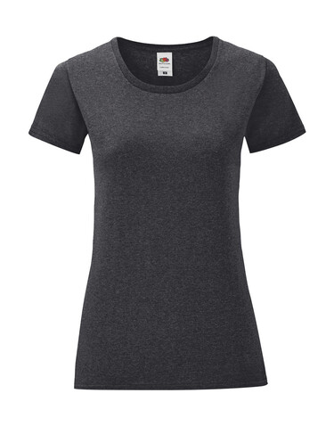 Fruit of the Loom Ladies` Iconic 150 T, Dark Heather Grey, L bedrucken, Art.-Nr. 112011265