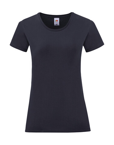 Fruit of the Loom Ladies` Iconic 150 T, Deep Navy, S bedrucken, Art.-Nr. 112012023