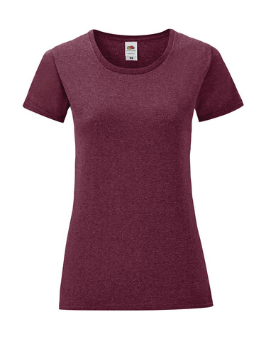 Fruit of the Loom Ladies` Iconic 150 T, Heather Burgundy, L bedrucken, Art.-Nr. 112014135