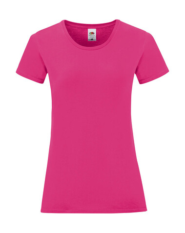 Fruit of the Loom Ladies` Iconic 150 T, Fuchsia, XS bedrucken, Art.-Nr. 112014392