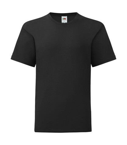 Fruit of the Loom Kids` Iconic 150 T, Black, 128 (7-8) bedrucken, Art.-Nr. 113011015