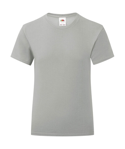 Fruit of the Loom Girls` Iconic 150 T, Zinc, 140 (9-11) bedrucken, Art.-Nr. 114011126
