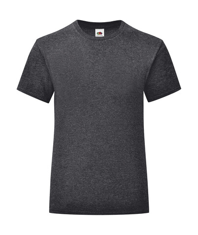 Fruit of the Loom Girls` Iconic 150 T, Dark Heather Grey, 164 (14-15) bedrucken, Art.-Nr. 114011268