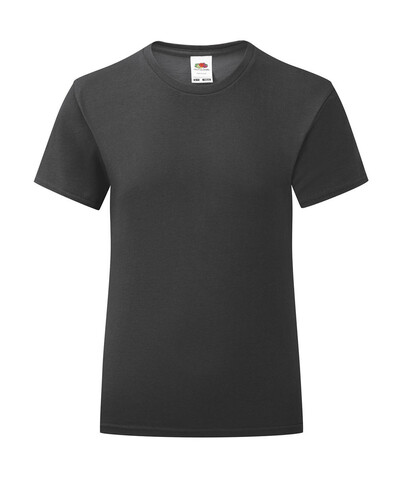 Fruit of the Loom Girls` Iconic 150 T, Light Graphite, 128 (7-8) bedrucken, Art.-Nr. 114011355