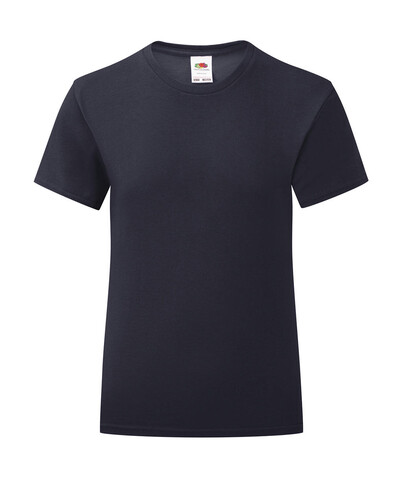 Fruit of the Loom Girls` Iconic 150 T, Deep Navy, 140 (9-11) bedrucken, Art.-Nr. 114012026