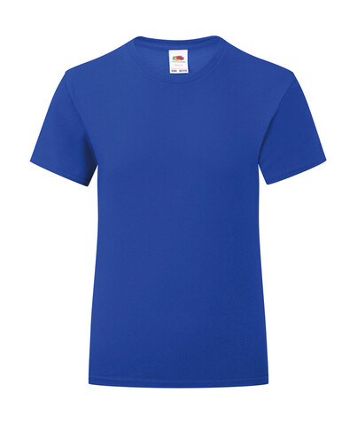 Fruit of the Loom Girls` Iconic 150 T, Royal Blue, 128 (7-8) bedrucken, Art.-Nr. 114013005