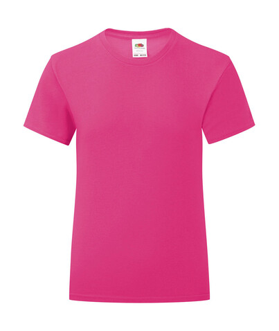 Fruit of the Loom Girls` Iconic 150 T, Fuchsia, 152 (12-13) bedrucken, Art.-Nr. 114014397