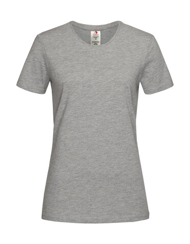 Stedman Classic-T Organic Fitted Women, Grey Heather, XL bedrucken, Art.-Nr. 117051236