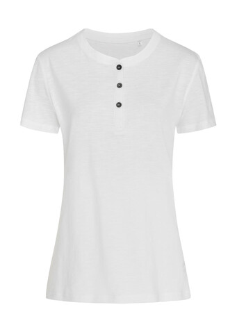 Stedman Sharon Henley T-Shirt, White, S bedrucken, Art.-Nr. 143050003