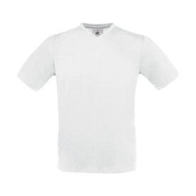 B &amp;amp; C Exact V-neck T-Shirt, White, S bedrucken, Art.-Nr. 149420003