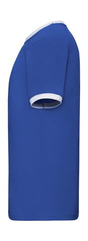 Fruit of the Loom Ringer T, White/Royal, 2XL bedrucken, Art.-Nr. 161010537