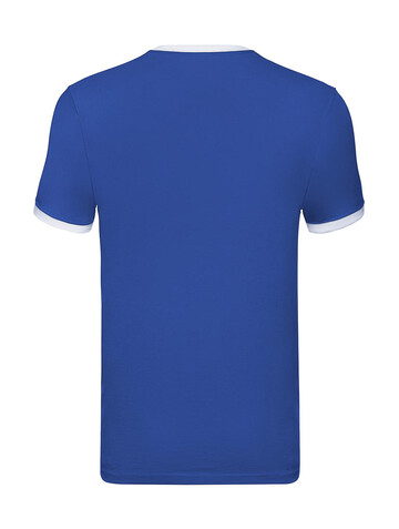 Fruit of the Loom Ringer T, White/Royal, 2XL bedrucken, Art.-Nr. 161010537