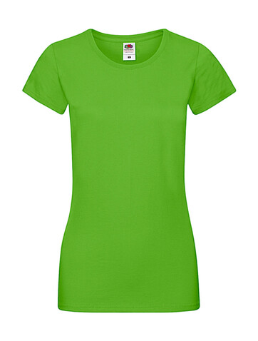 Fruit of the Loom Ladies` Sofspun® T, Lime Green, XS bedrucken, Art.-Nr. 162015212