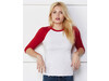 Bella Unisex 3/4 Sleeve Baseball T-Shirt, Grey/Red Triblend, S bedrucken, Art.-Nr. 163061723