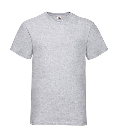 Fruit of the Loom Valueweight V-Neck-Tee, Heather Grey, M bedrucken, Art.-Nr. 164011234