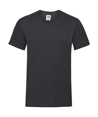 Fruit of the Loom Valueweight V-Neck-Tee, Dark Heather Grey, L bedrucken, Art.-Nr. 164011265