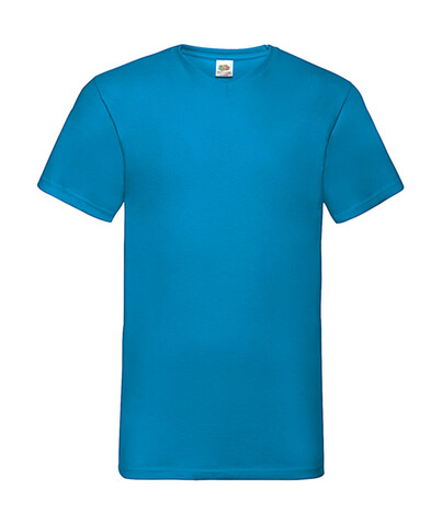 Fruit of the Loom Valueweight V-Neck-Tee, Azure Blue, S bedrucken, Art.-Nr. 164013103