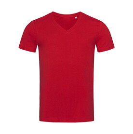 Stedman Organic James V-Neck Men, Pepper Red, S bedrucken, Art.-Nr. 167054033