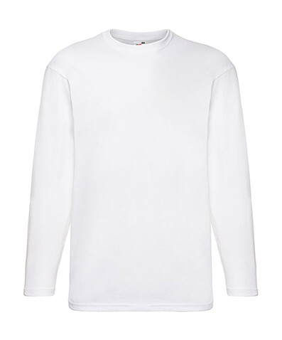 Fruit of the Loom Valueweight LS T, White, M bedrucken, Art.-Nr. 170010004