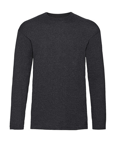 Fruit of the Loom Valueweight LS T, Dark Heather Grey, M bedrucken, Art.-Nr. 170011264