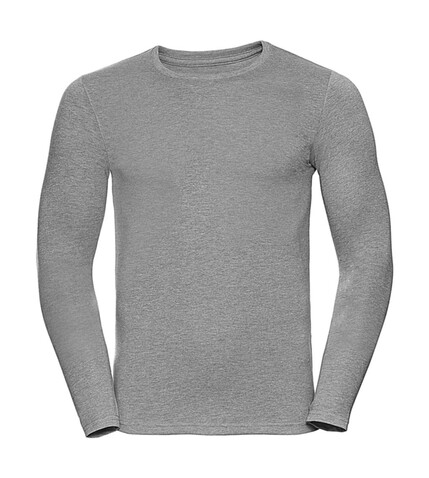 Russell Europe Men’s Long Sleeve HD T, Silver Marl, S bedrucken, Art.-Nr. 171007153