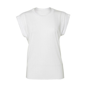 Bella Women`s Flowy Muscle Tee Rolled Cuff, White, S bedrucken, Art.-Nr. 171060003 Bella Women`s Flowy Muscle Tee Rolled Cuff, White, S bedrucken, Art.-Nr. 171060003