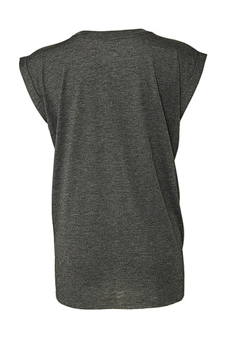 Bella Women`s Flowy Muscle Tee Rolled Cuff, Dark Grey Heather, XL bedrucken, Art.-Nr. 171061276