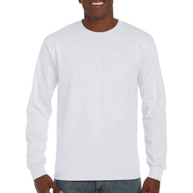 Gildan Ultra Cotton Adult T-Shirt LS, White, S bedrucken, Art.-Nr. 171090003
