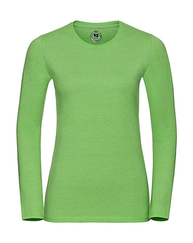 Russell Europe Ladies Long Sleeve HD T, Green Marl, 2XL bedrucken, Art.-Nr. 172005157