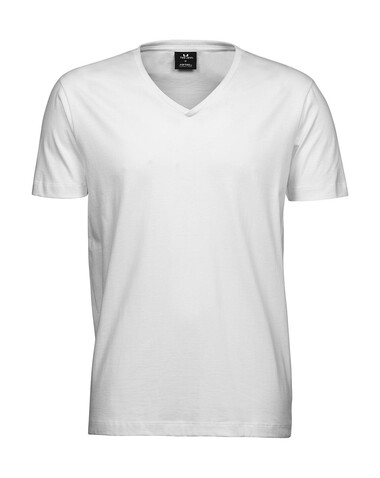 Tee Jays Men`s Fashion V-Neck Sof Tee, White, S bedrucken, Art.-Nr. 184540003