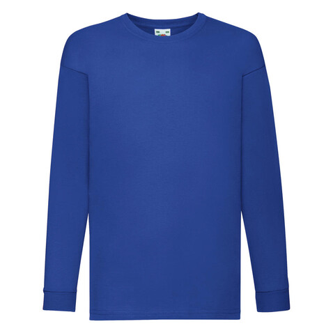 Fruit of the Loom Kids` Valueweight Long Sleeve T, Royal, 116 (5-6) bedrucken, Art.-Nr. 185013004