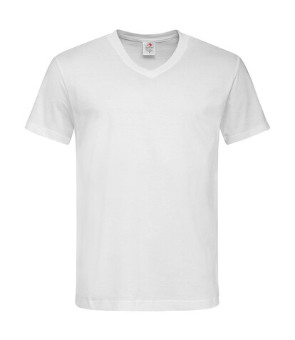 Stedman Classic-T V-Neck, White, L bedrucken, Art.-Nr. 194050005