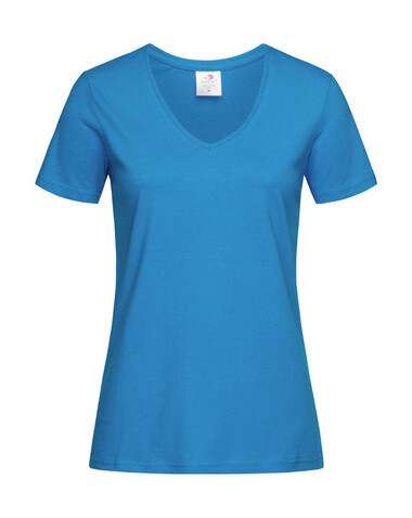 Stedman Classic-T V-Neck Women, Ocean Blue, L bedrucken, Art.-Nr. 197053145