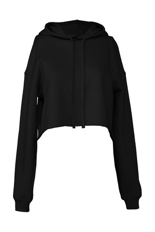 Bella Women`s Cropped Fleece Hoodie, Black, L bedrucken, Art.-Nr. 202061015