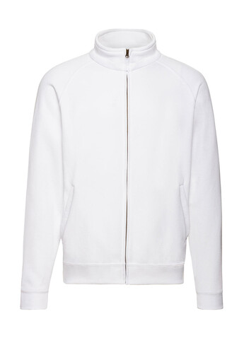 Fruit of the Loom Classic Sweat Jacket, White, XL bedrucken, Art.-Nr. 204010006