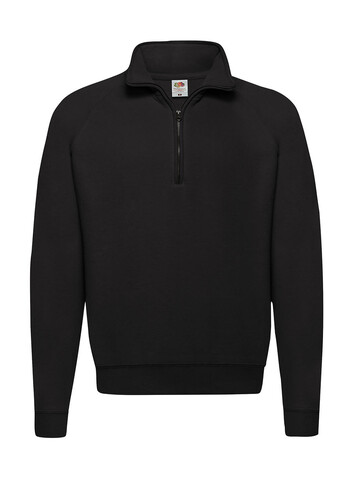 Fruit of the Loom Classic Zip Neck Sweat, Black, S bedrucken, Art.-Nr. 210011013