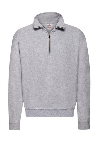 Fruit of the Loom Classic Zip Neck Sweat, Heather Grey, S bedrucken, Art.-Nr. 210011233