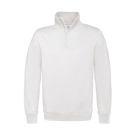 B &amp;amp; C ID.004 Cotton Rich 1/4 Zip Sweat, White, S bedrucken, Art.-Nr. 210420003