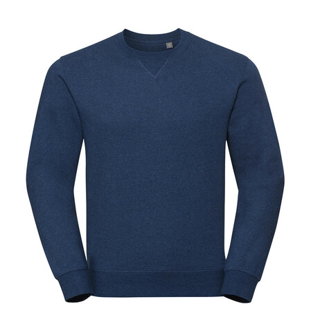 Russell Europe Authentic Melange Sweat, Ocean Melange, XS bedrucken, Art.-Nr. 226003042