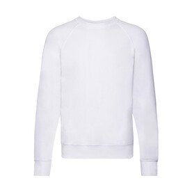 Fruit of the Loom Lightweight Raglan Sweat, White, S bedrucken, Art.-Nr. 227010003