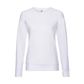 Fruit of the Loom Ladies` Lightweight Raglan Sweat, White, XS bedrucken, Art.-Nr. 229010002