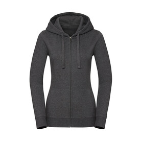 Russell Europe Ladies` Authentic Melange Zipped Hood Sweat, Carbon Melange, XS bedrucken, Art.-Nr. 230001022 Russell Europe Ladies` Authentic Melange Zipped Hood Sweat, Carbon Melange, XS bedrucken, Art.-Nr. 230001022