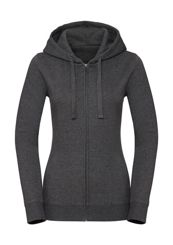 Russell Europe Ladies` Authentic Melange Zipped Hood Sweat, Carbon Melange, XS bedrucken, Art.-Nr. 230001022