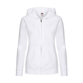 Fruit of the Loom Premium Hooded Sweat Jacket Lady-Fit, White, XS (8) bedrucken, Art.-Nr. 254010002 Fruit of the Loom Premium Hooded Sweat Jacket Lady-Fit, White, XS (8) bedrucken, Art.-Nr. 254010002
